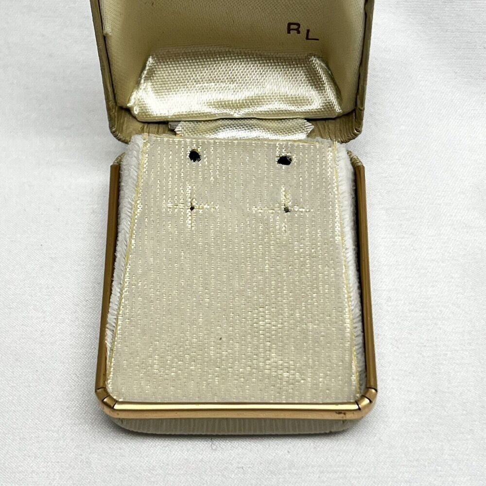 Vintage Jewelry Box For Earrings Branded 14KT. Gold RL Nostalgic Unique Gift Box - Picture 6 of 9